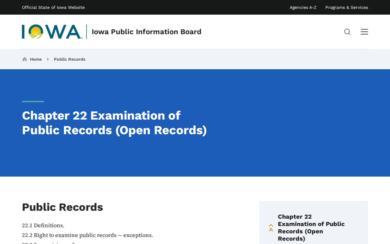 Boone County warrant records access under Iowa chapter 22