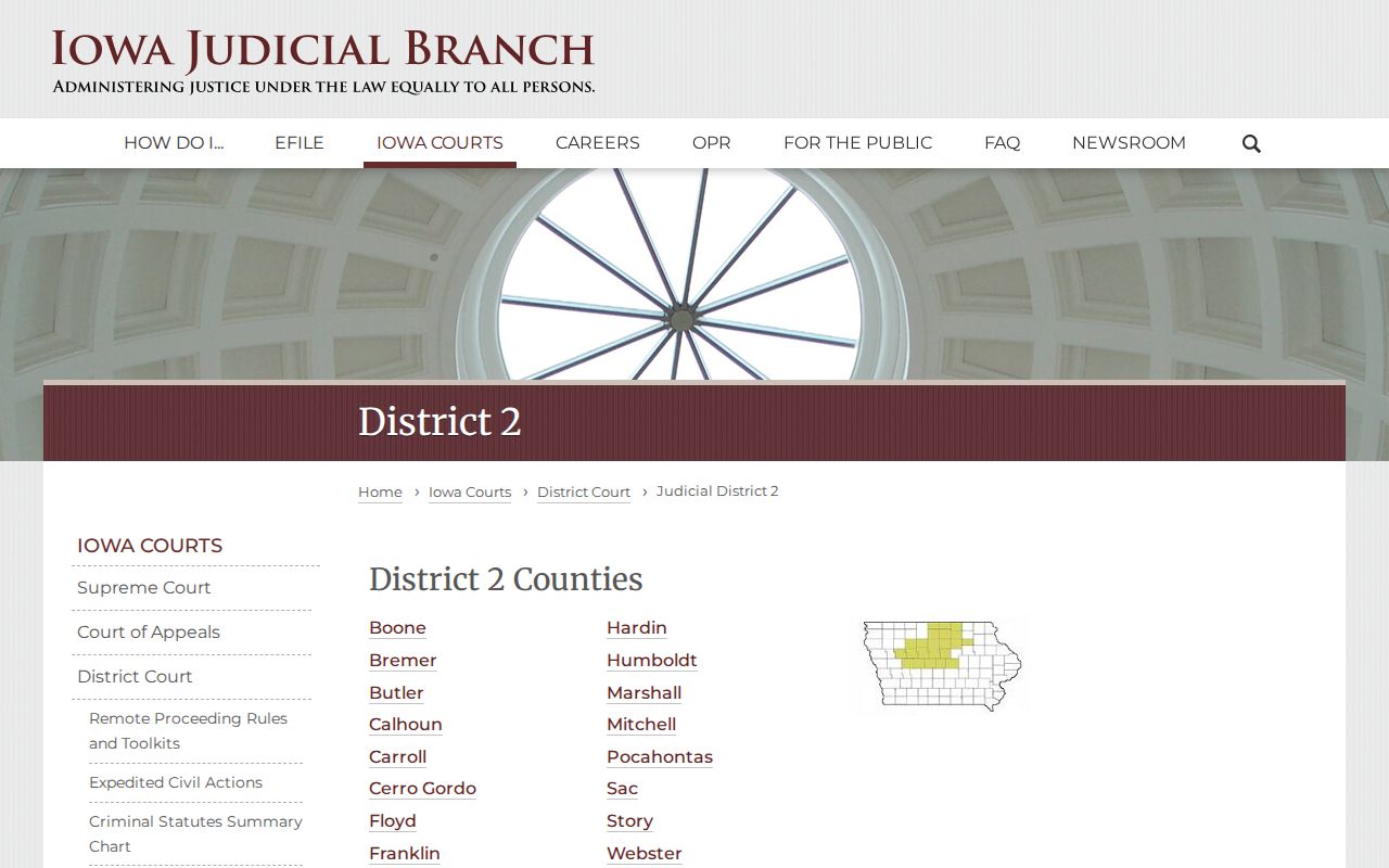 Boone County warrant records Judicial District 2 court structure
